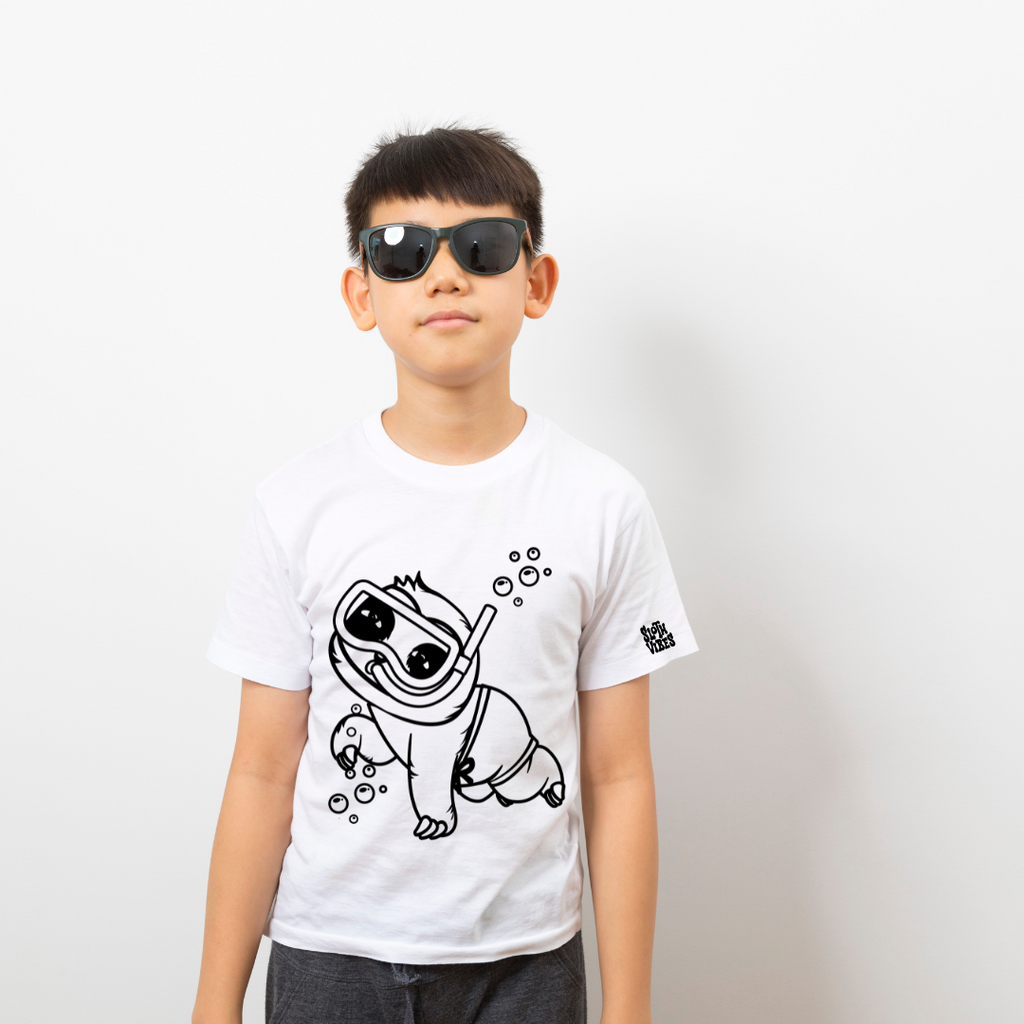 Kids T Shirts "Just Keep Swimming" - Sloth Vibes: Explore Pura Vida Culture Through Sloth-Inspired Fashion - Sloth Vibes